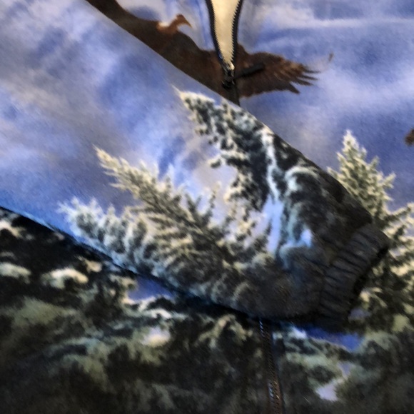 Wild Kind Life large Plush Sherpa Full Zip American Eagle Hoodie - Picture 3 of 4